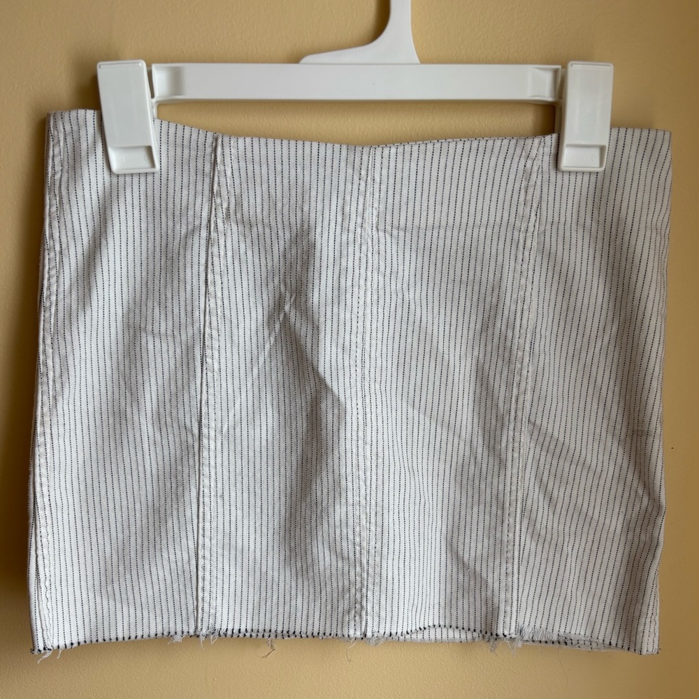 Free People Striped White Mini Skirt